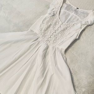 Free People Mini Dress - White, lace | Medium